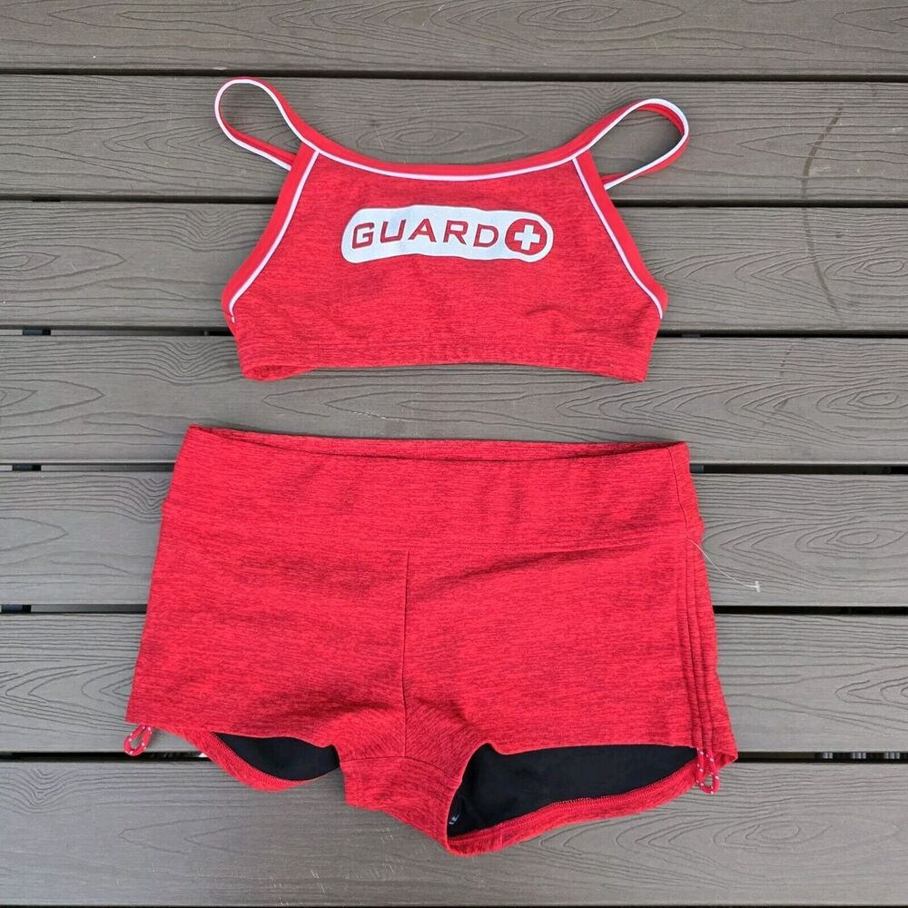 TYR Women's Mantra Red Life Guard Racerback Top W/ Boyshorts Size S New Sample